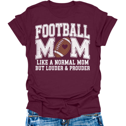Football Mom Shirt Womens Game Day Shirts Funny Casual Short Sleeve Graphic Tees
