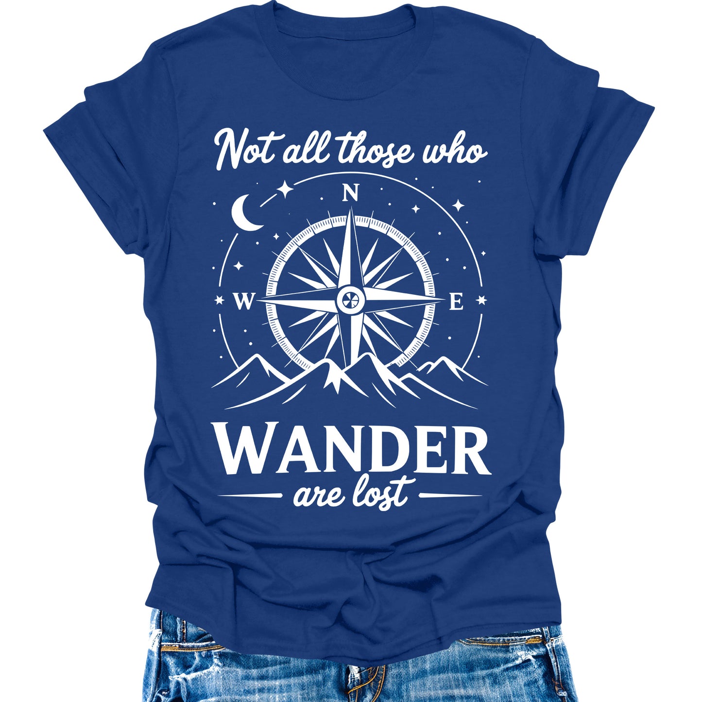Not All Those Who Wander Are Lost Shirt Camping Hiking Tops Short Sleeve Womens Graphic Tees