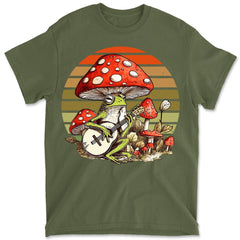 Frog Playing Guitar Vintage Sunset Cottagecore Aesthetic Men's Graphic Tee