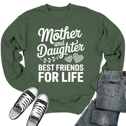 Mother & Daughter Best Friends Matching Gift Heavy Blend Crewneck Sweatshirt