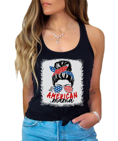 All American Mama Patriotic 4th Of July Women's Graphic Tank Top