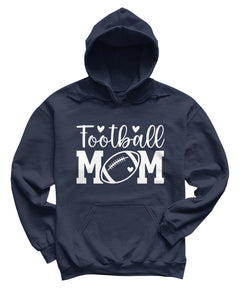 Football Mom Letter Print Heart Womens Graphic Hoodie