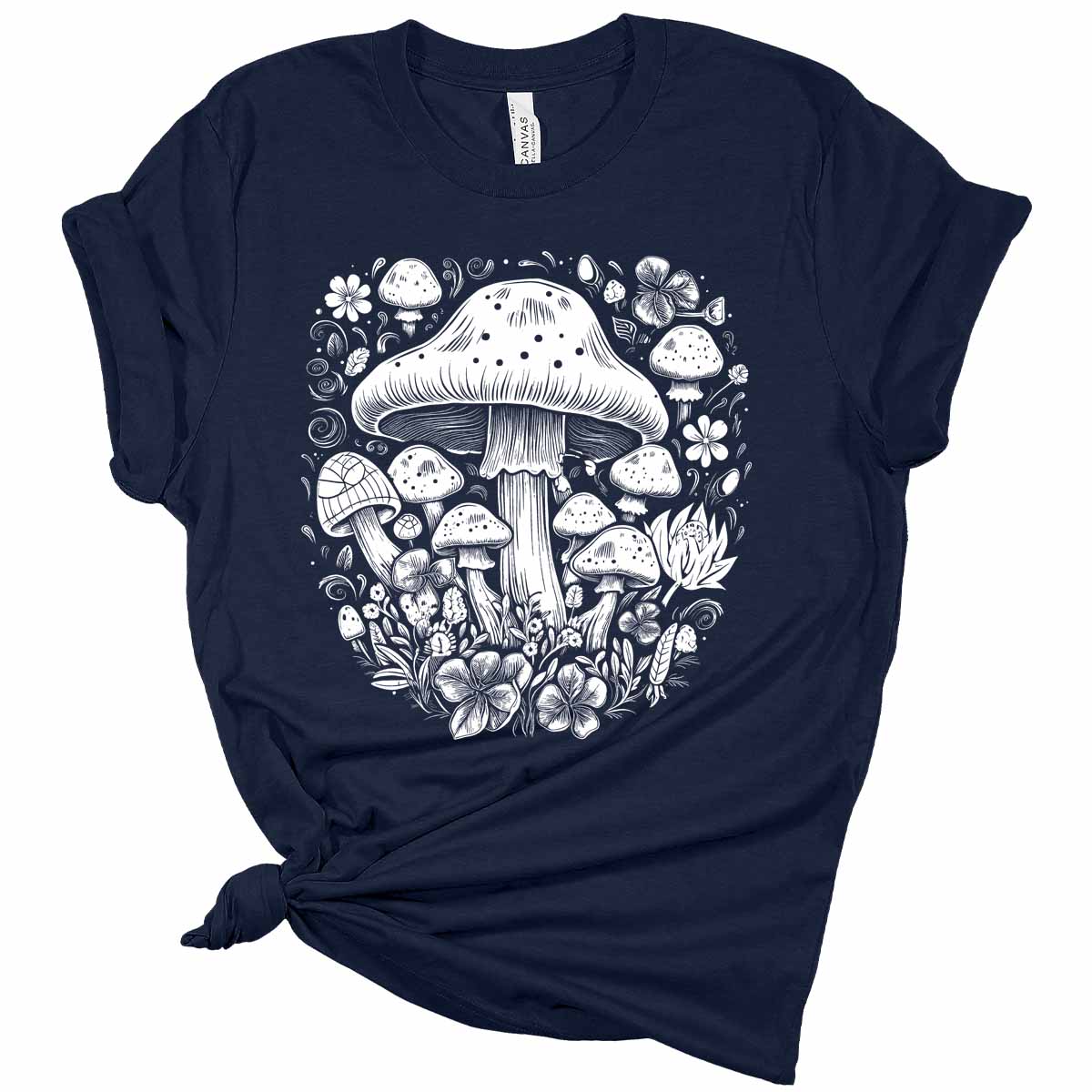 Aesthetic Mushroom Collage White Women's Graphic Tee