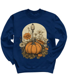 Floral Pumpkin Foliage Fall Autumn Cottagecore Crewneck Sweatshirt