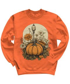 Floral Pumpkin Foliage Fall Autumn Cottagecore Crewneck Sweatshirt