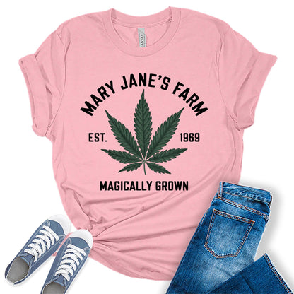 Womens Mary Jane's Farm Cannabis 1969 Graphic Tees