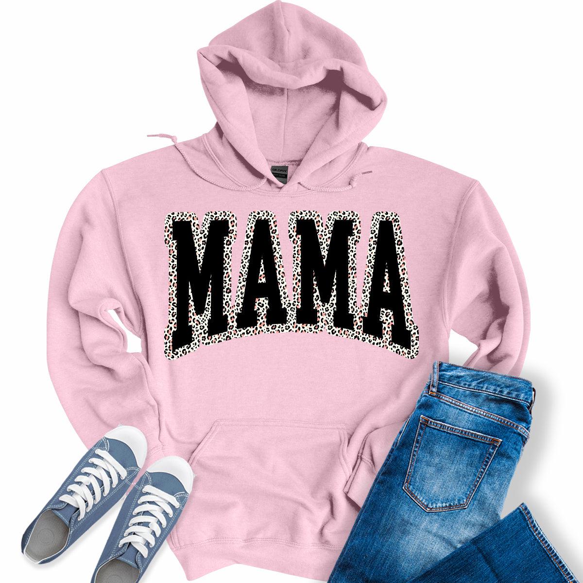 Mama Leopard Letter Print Hoodie
