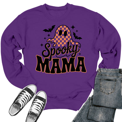 Spooky Mama Sweatshirt Halloween Crewneck Sweater