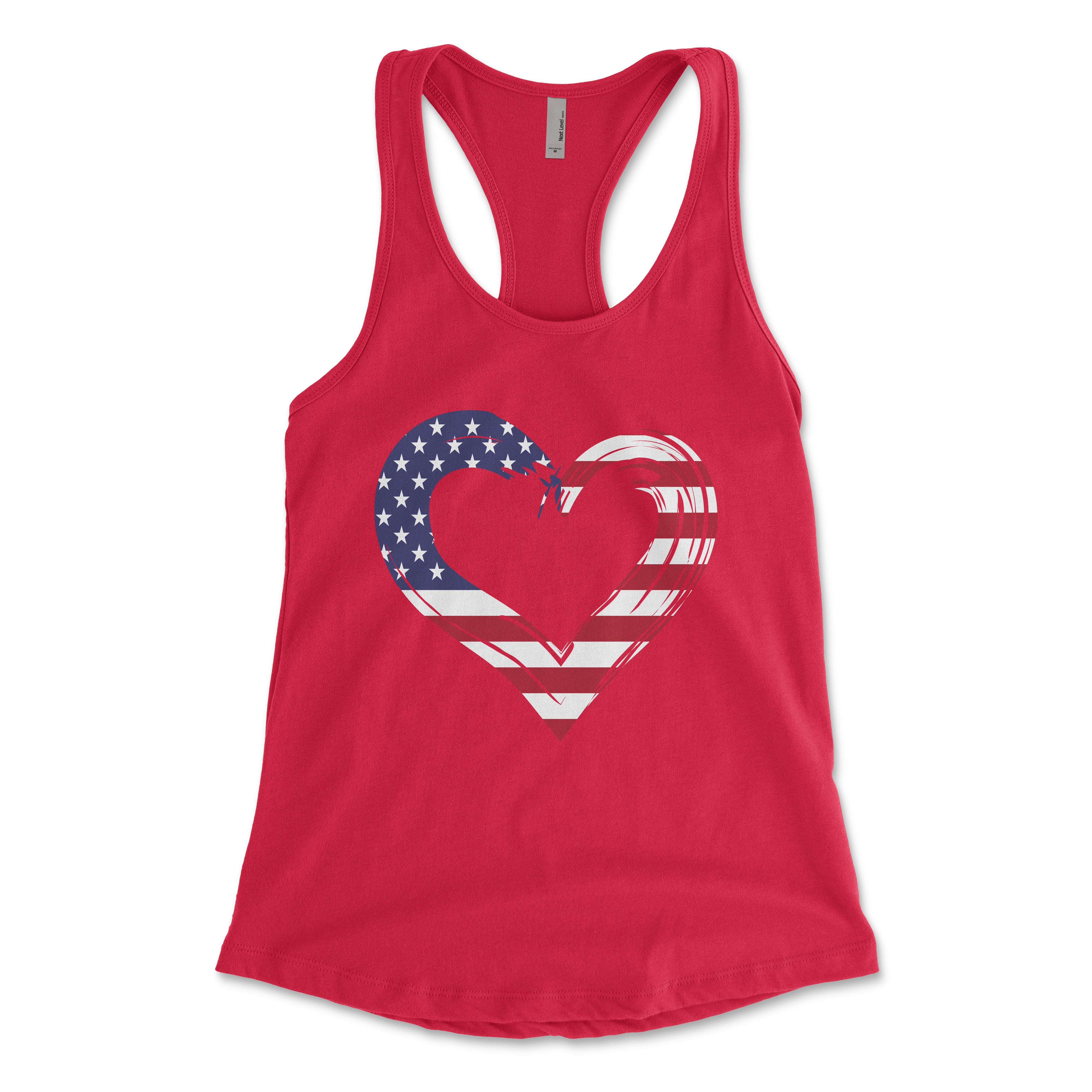 American Flag Shirt. American Flag Tank Top for Women. Red 