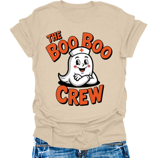 Boo Boo Crew Nurse Shirt Halloween Shirts Womens Cute Ghost Graphic Tees
