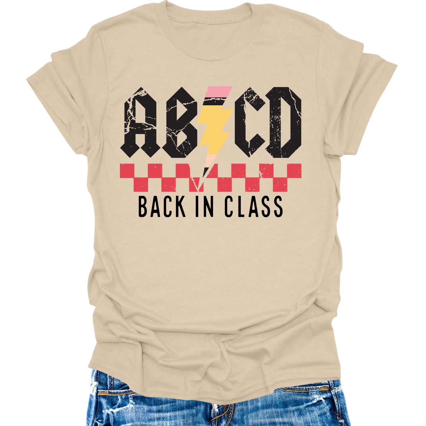 Women Back In Class Shirt Back to School Shirts Teacher T-Shirt ABCD Cute Graphic Tee Short Sleeve Tops