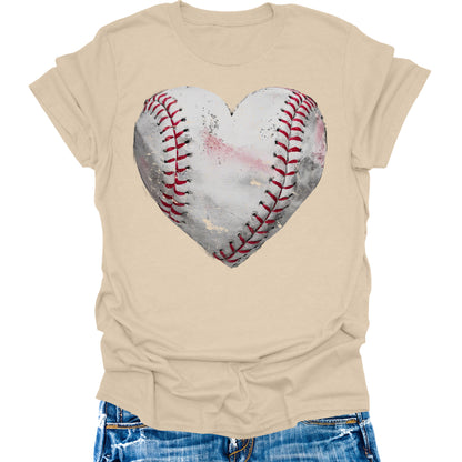 Baseball Shirts Women Baseball Mom Tshirt Baseball Heart Graphic Tee Game Day Gifts Funny Short Sleeve Tops