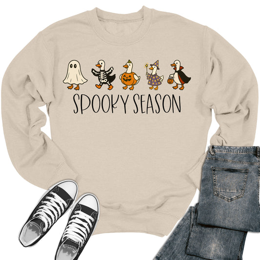 Women's Spooky Season Funny Goose Crewneck Sweatshirt
