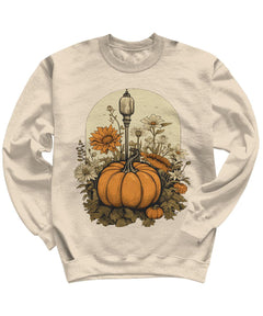 Floral Pumpkin Foliage Fall Autumn Cottagecore Crewneck Sweatshirt