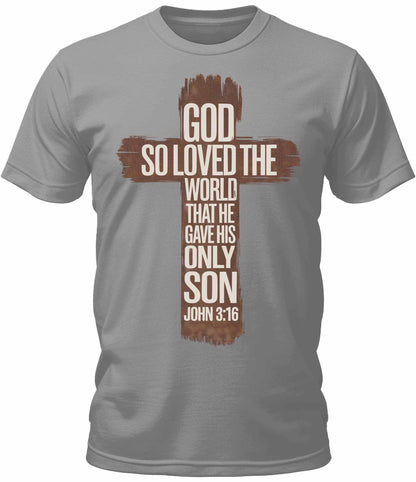 Mens John 3:16 Christian Cross Bible Graphic Tee Cool Premium Tshirt