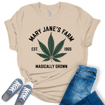 Womens Mary Jane's Farm Cannabis 1969 Graphic Tees