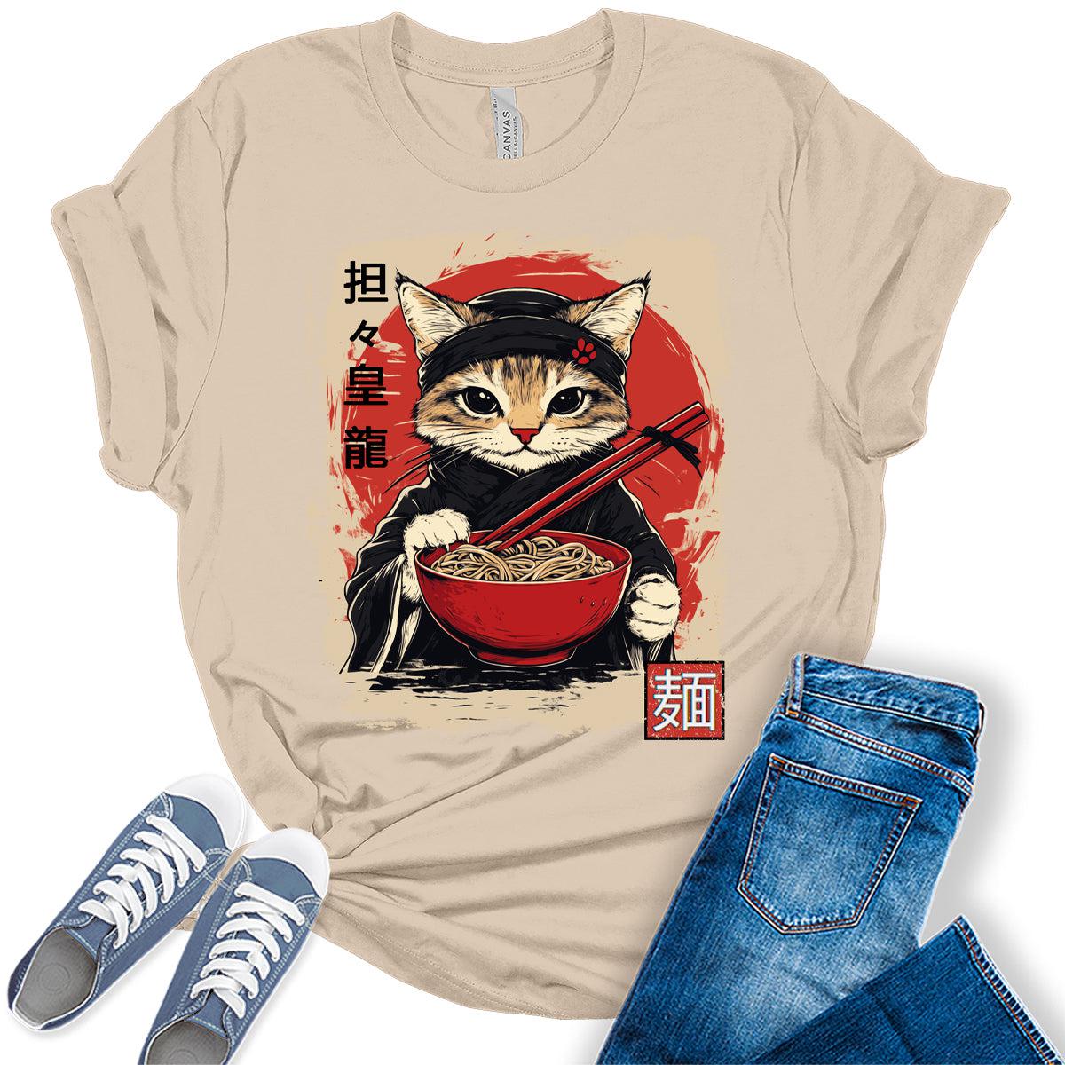 Cat Ramen Noodle Japanese Anime Manga Ramen Kawaii Cat T-Shirt