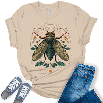 Womens Cicada Insect Shirt Brood 2024 Graphic Tees