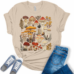 Mushroom Shirt Cottagecore T Shirt Trendy Plus Size Graphic Tees for Women