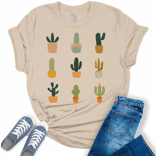 Cute Cactus Western Summer Womens Graphic Tees