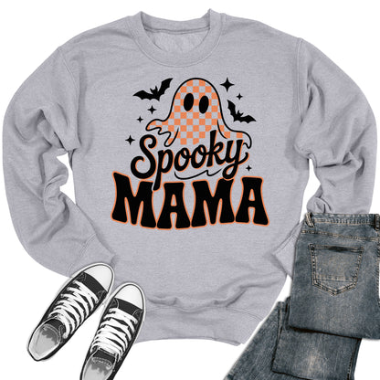 Spooky Mama Sweatshirt Halloween Crewneck Sweater