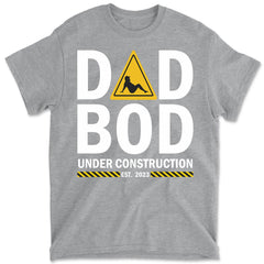 Dad Bod Under Construction Funny Men's Father's Day Graphic Tee