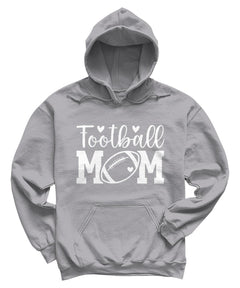 Football Mom Letter Print Heart Womens Graphic Hoodie
