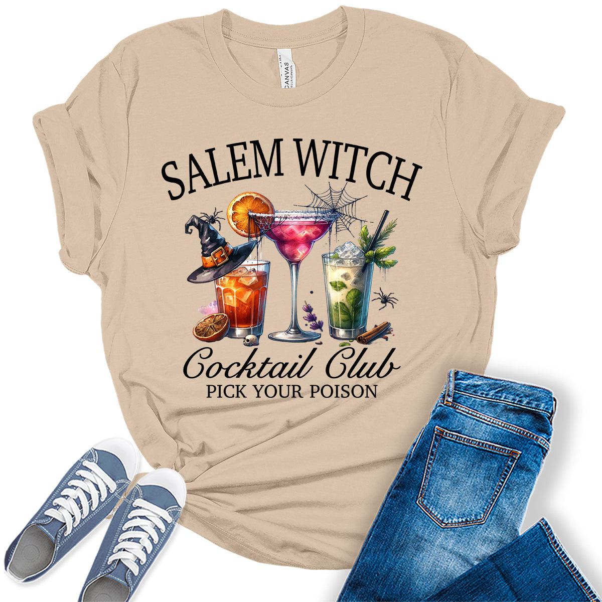 Salem Witch Cocktail Holloween Graphic Tees for Women