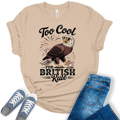4th of July Shirts For Women Patriotic Graphic Tees British Rule Bella Plus Sized Tops