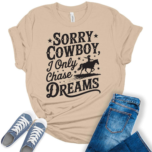Western Outfit For Women Cowgirl Shirts Rodeo Sorry Cowboy Graphic Tees Bella Plus Sized Tops
