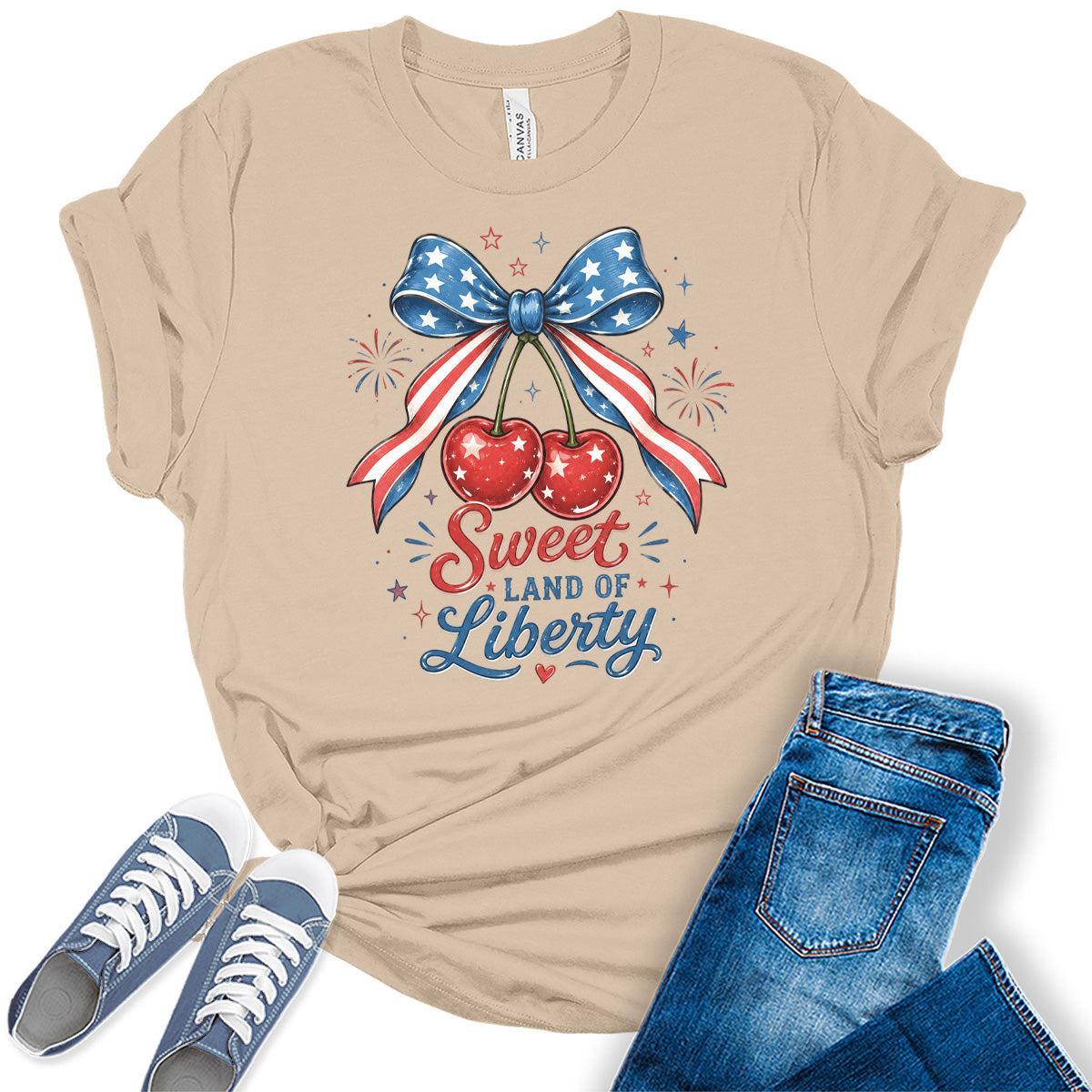 Women's 4th of July Shirts Vintage Patriotic Graphic Tees Short Sleeve Outfit Bella Summer Tops