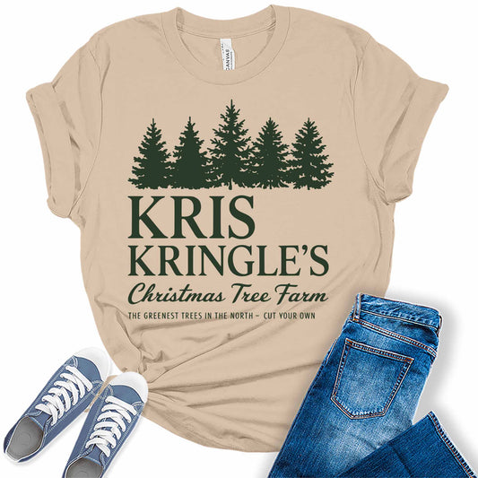 Women's Kris Kringle's Greenest Trees Christmas Graphic Tees