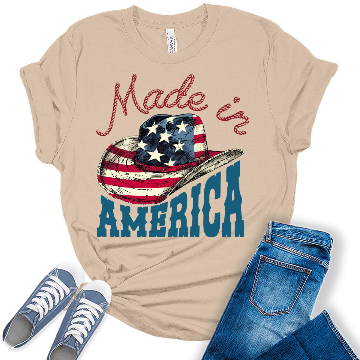 Made In America Cowboy Graphic Tees For Women