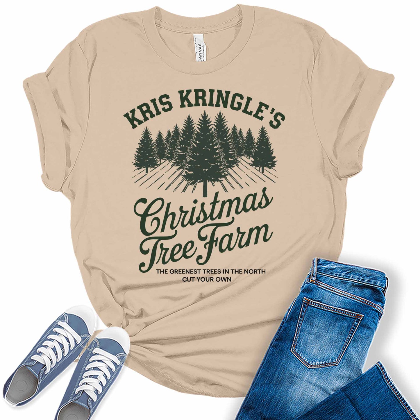 Women's Kris Kringle's Farm Christmas Tree Graphic Tees