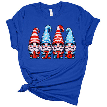 4th Of July American Flag 1776 Gnomes Graphic Tees for Womens