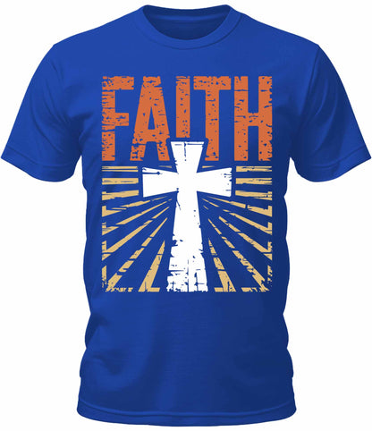 Men's Faith Christian Cross Retro Vintage Graphic Tee Cool Premium Tshirt