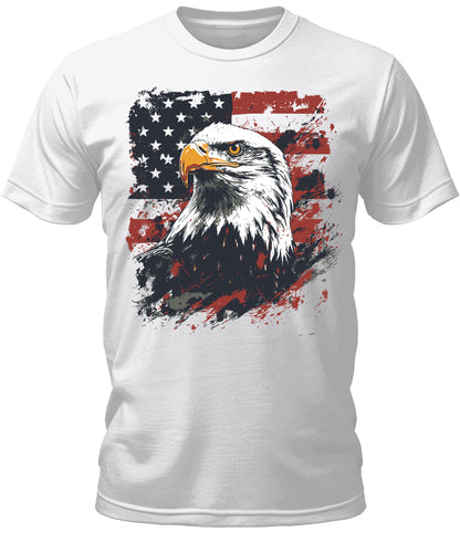 Mens Eagle American Flag Shirt 4th of July Short Sleeve Premium Funny Graphic Tees