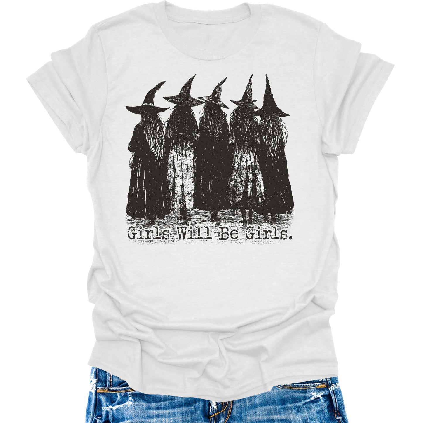 Girls Will Be Girls Halloween Shirts Womens Fall T-Shirts Cute Graphic Tees Thanksgiving Tops