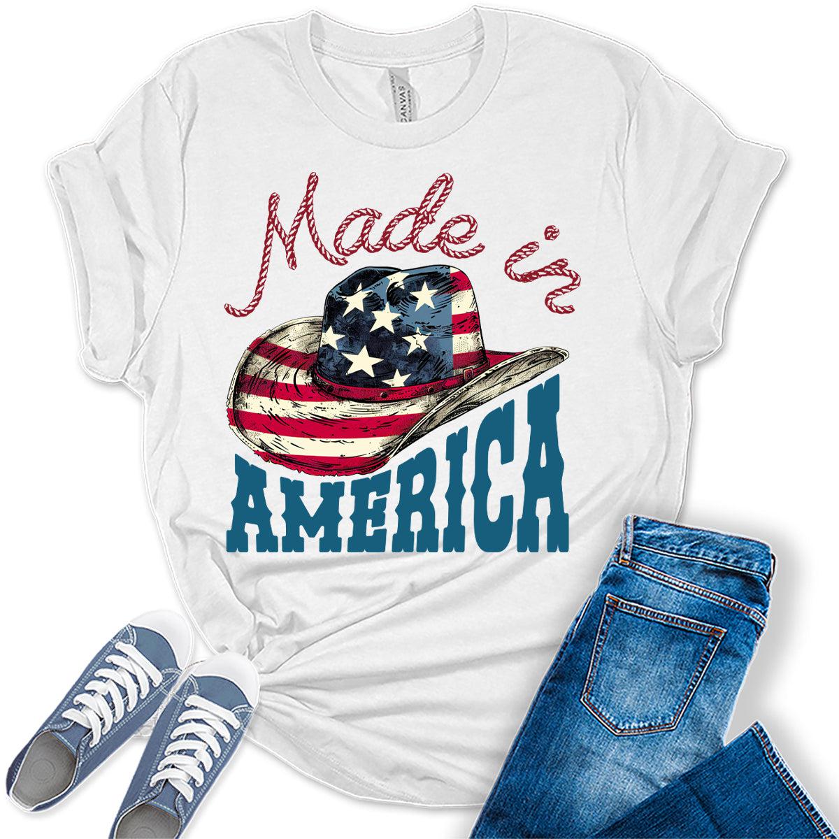 Made In America Cowboy Graphic Tees For Women