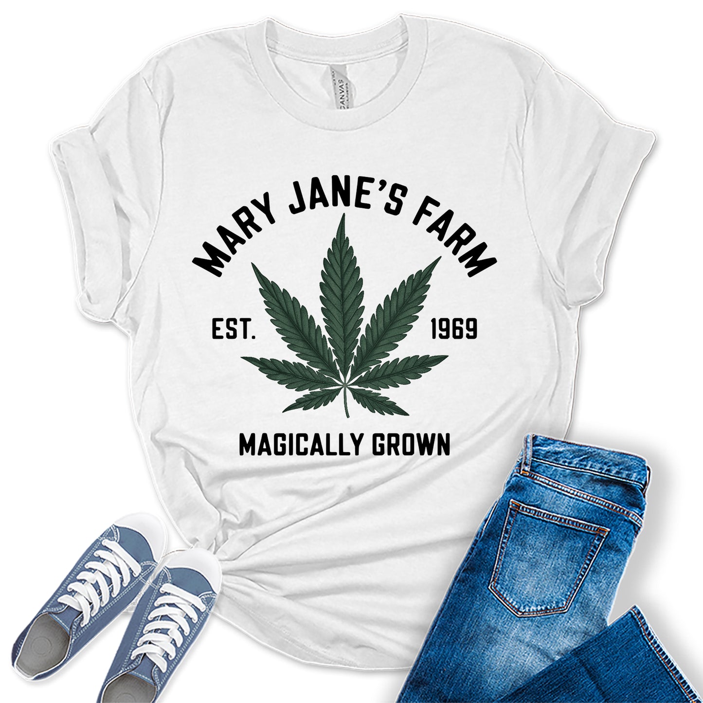 Womens Mary Jane's Farm Cannabis 1969 Graphic Tees