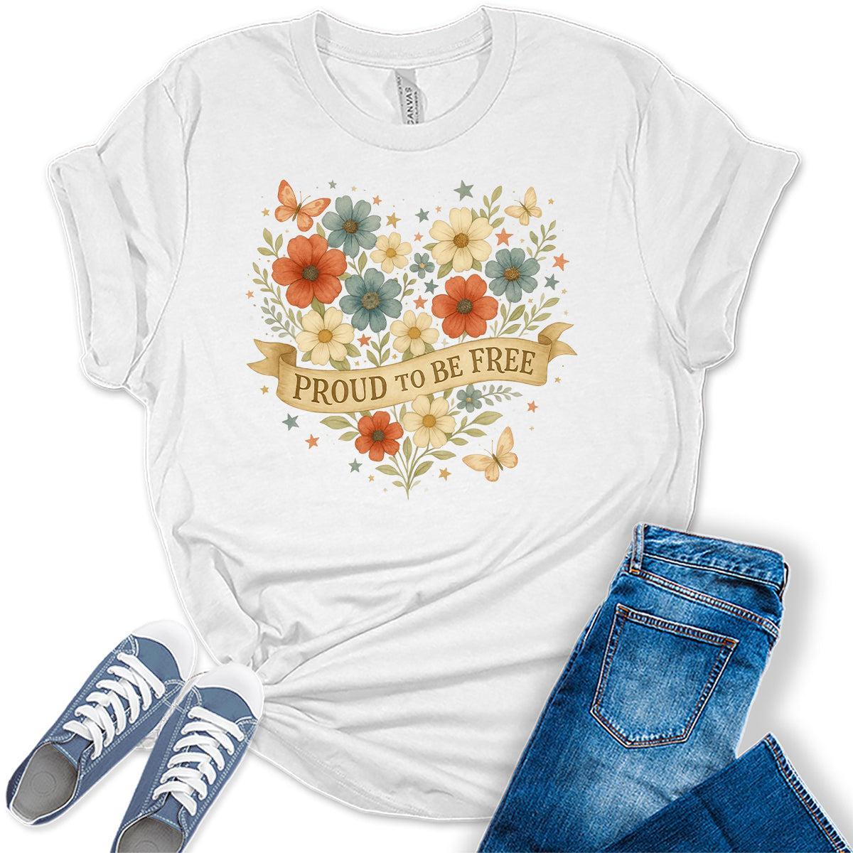 4th of July Shirts For Women Patriotic Graphic Tees Floral Heart Bella Plus Sized Tops