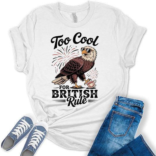 4th of July Shirts For Women Patriotic Graphic Tees British Rule Bella Plus Sized Tops