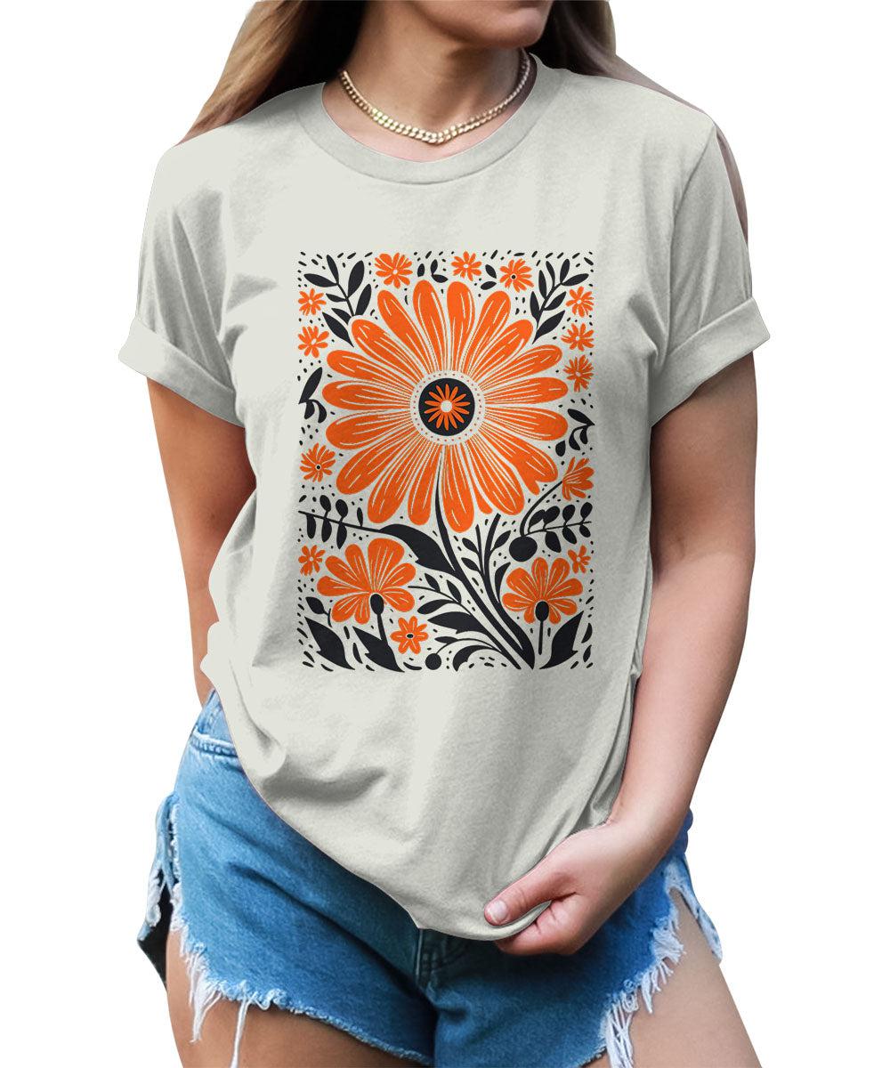 Spring Blooms Floral Graphic Tees For Women