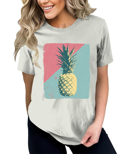 Summer Tropical Pineapple Graphic Tees For Women