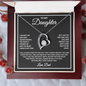 Daughter Necklace From Dad – Forever My Little Girl – Love Dad Gift Message Card