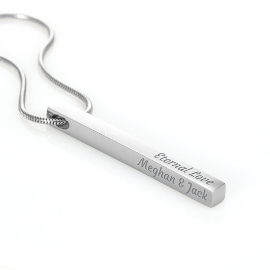 Custom Engraved 4-Sided Stick Name Necklace Gifts for Her