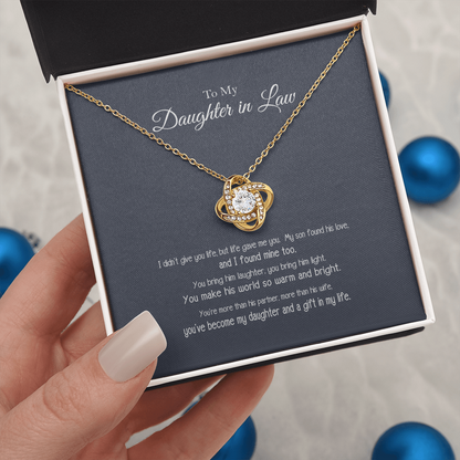 To My Daughter in Law a Gift in My Life Love Know Necklace