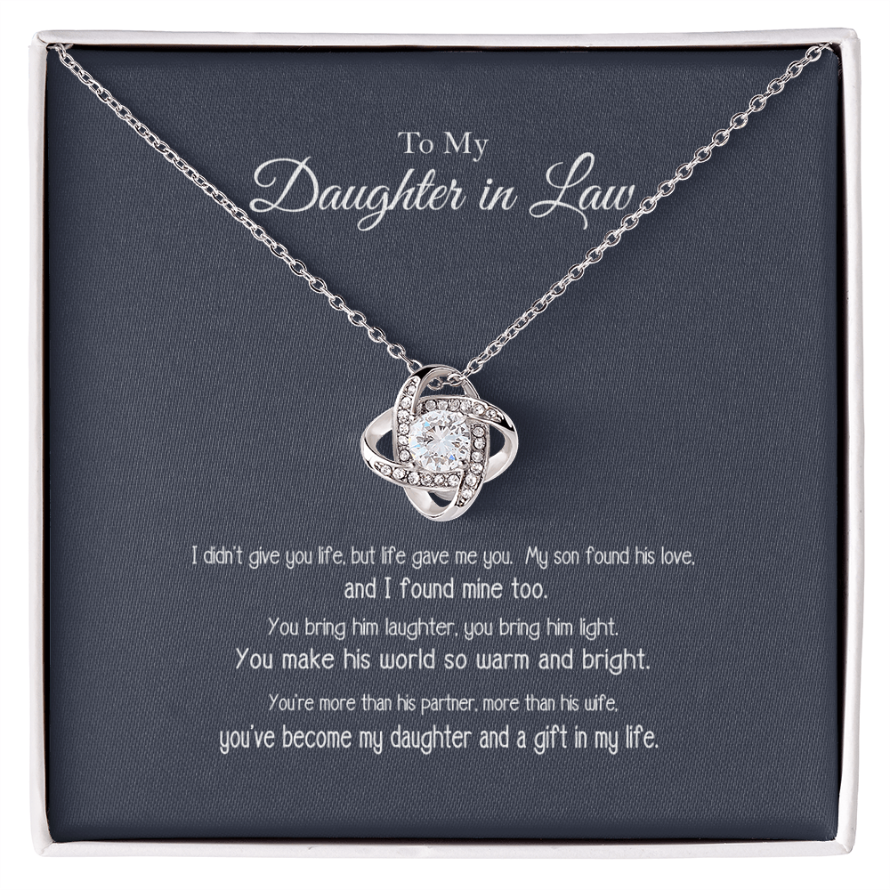To My Daughter in Law a Gift in My Life Love Know Necklace