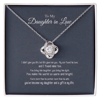 To My Daughter in Law a Gift in My Life Love Know Necklace