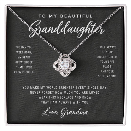 To My Granddaughter Love Knot Necklace from Grandma